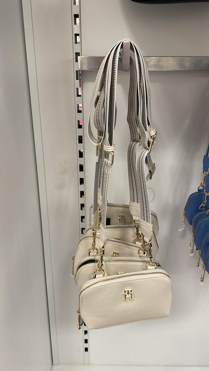 Tommy Hilfiger TH Logo Crossbody Bag Beige