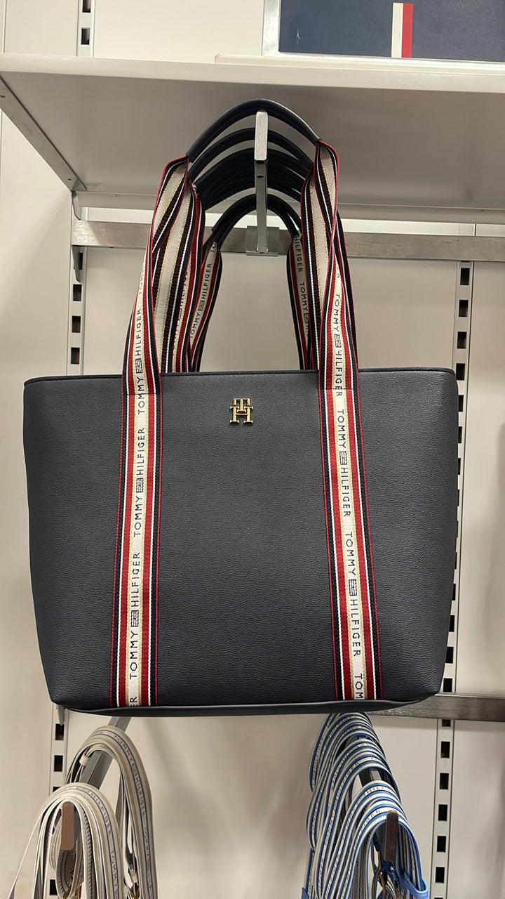 Tommy Hilfiger TH Logo Life Shopper Tote Bag Black