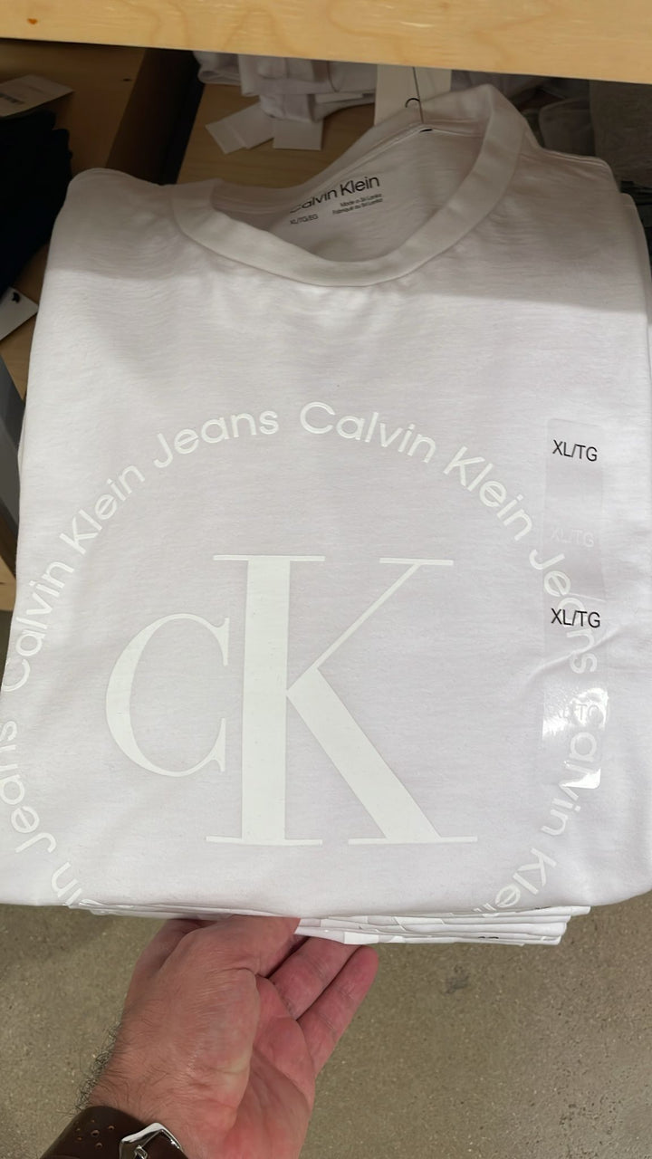 CK round Neck Big Circular Logo T-Shirt White