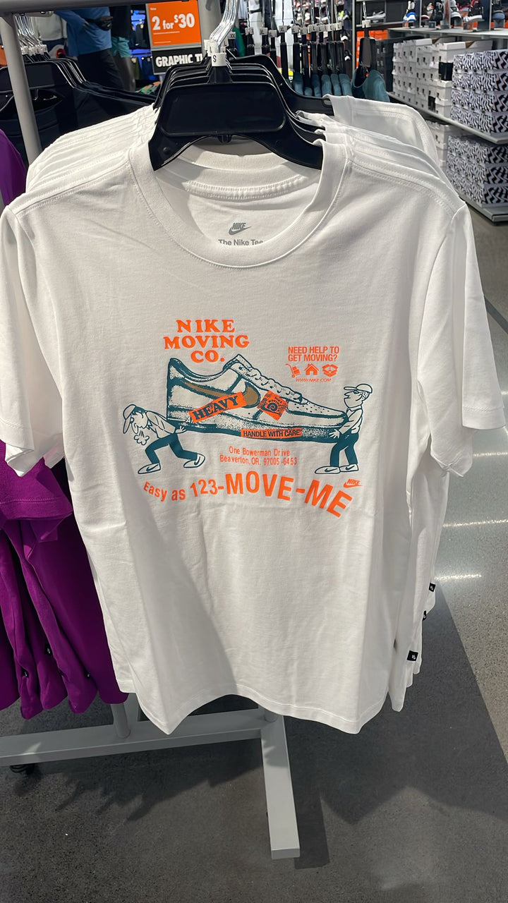 Nike Round Neck T-shirt Moving Co. Logo White