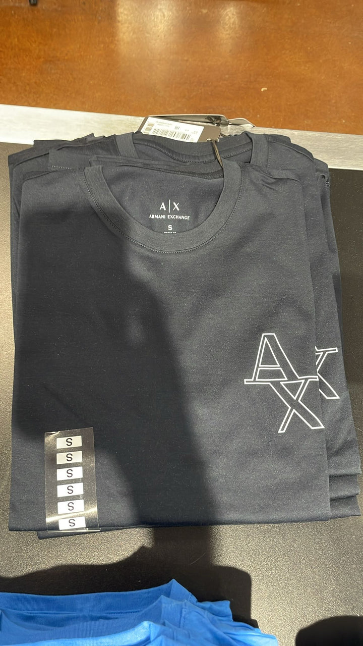 Armani Exchange Round Neck Side Logo T-shirt Black