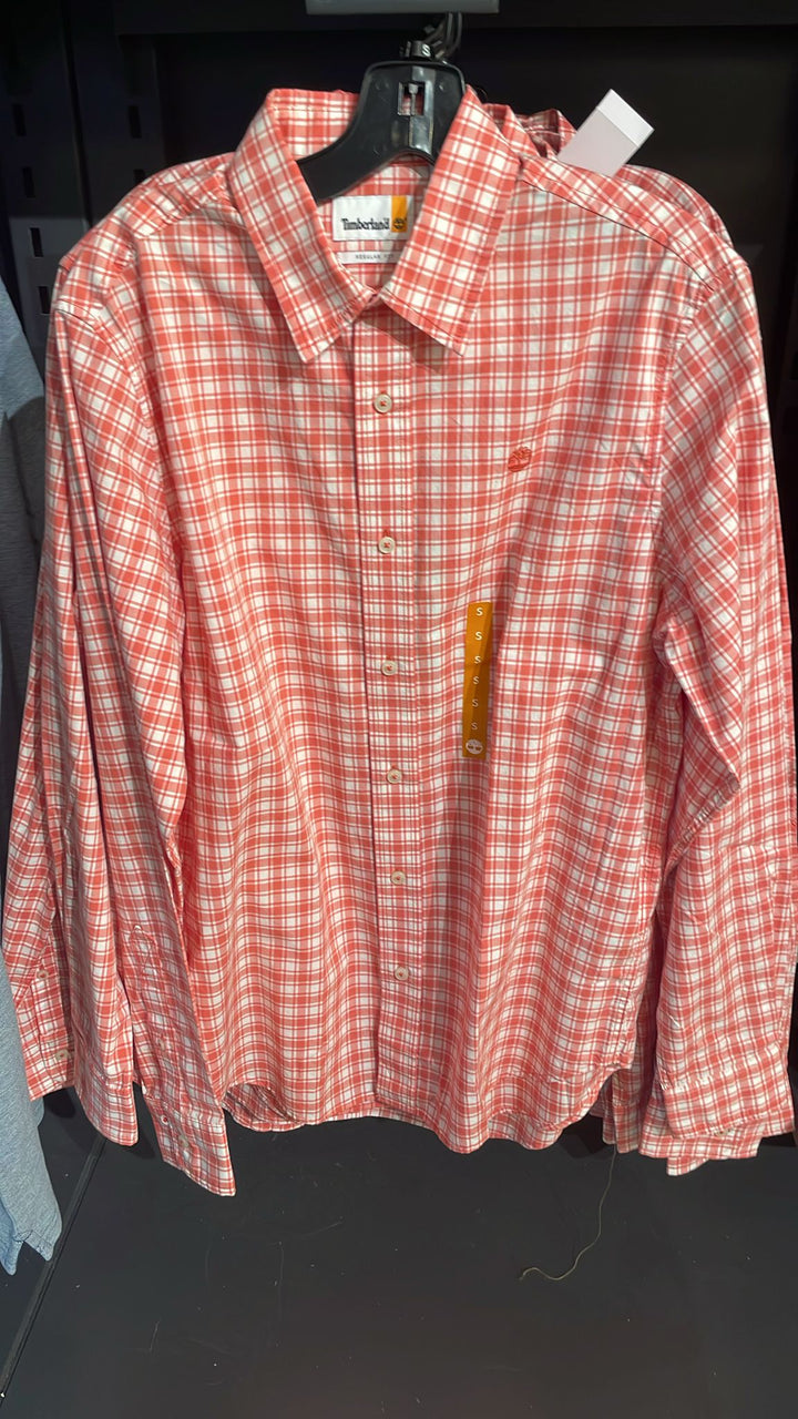 Timberland Long Sleeves Plaid T-shirt Rose