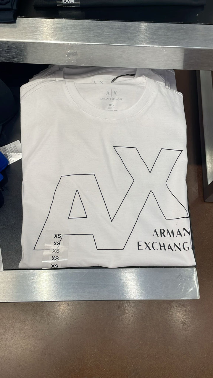 Armani Exchange Round Neck Big AX Logo T-shirt White