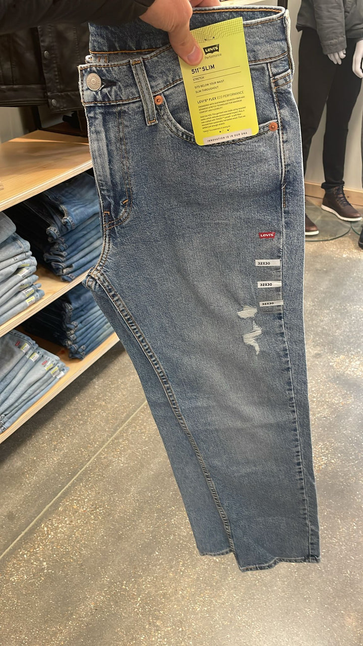 Levi's 511 Slim Fit Distressed Jeans Blue