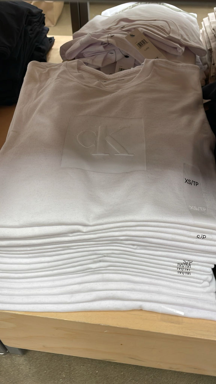 CK round Neck CK Central White Logo T-Shirt White