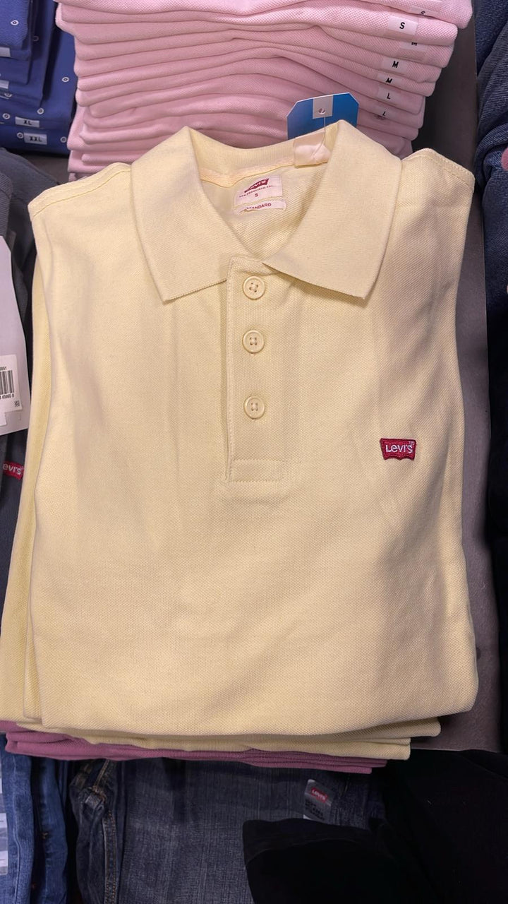 Levi's Polo Neck Small Logo T-shirt Yellow