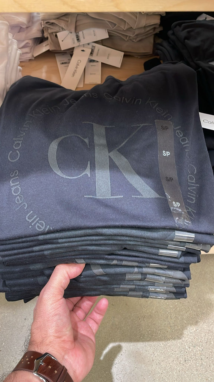 CK round Neck Big Logo T-Shirt Navy