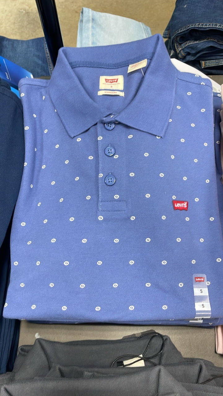 Levi's Polo Neck Small Logo T-shirt Blue & Dots