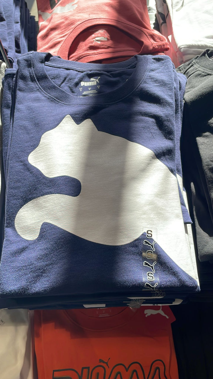 Puma Round Neck T-shirt Big Logo Blue