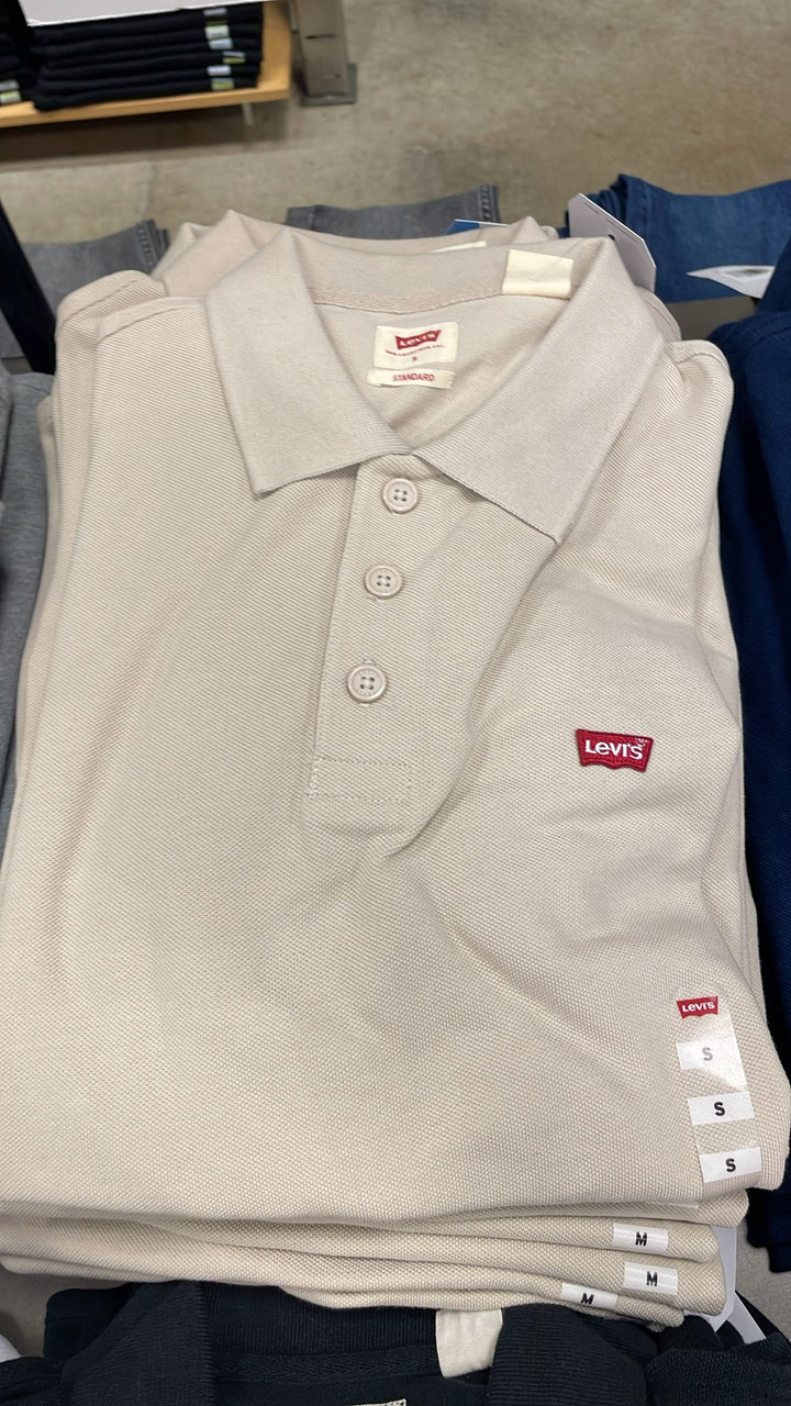 Levi's Polo Neck Small Logo T-shirt Light Grey