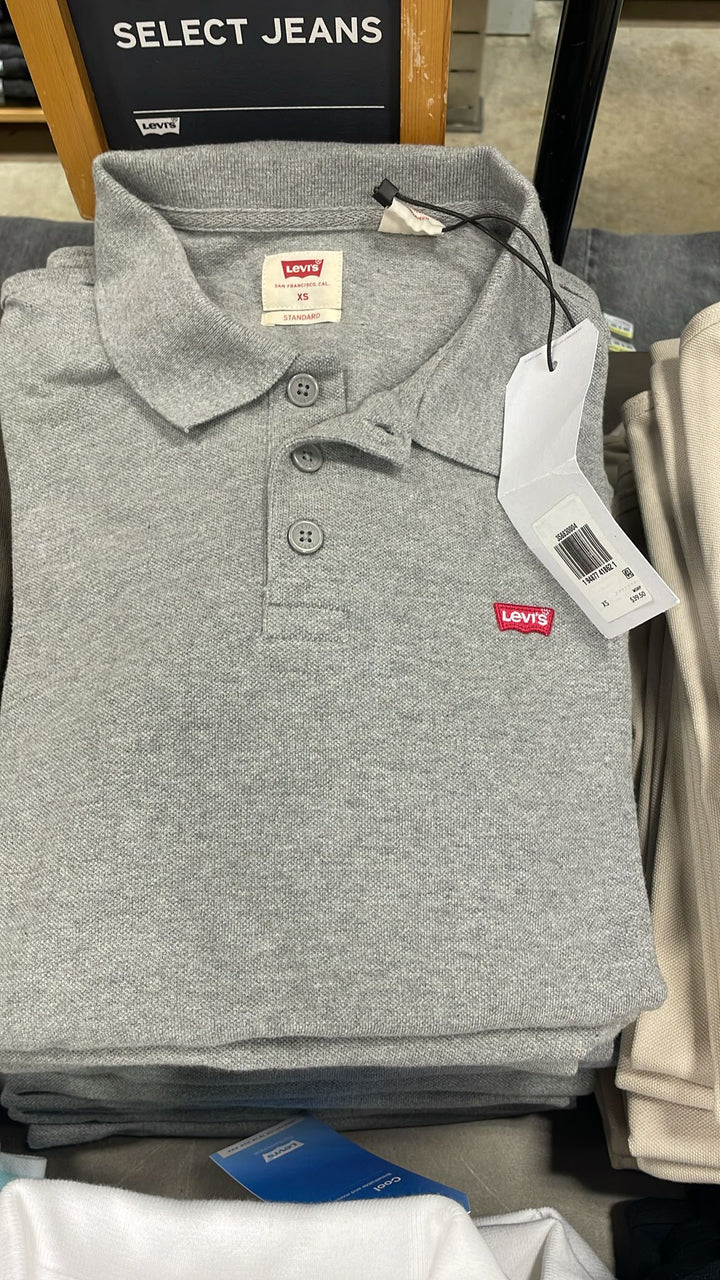 Levi's Polo Neck Small Logo T-shirt Grey