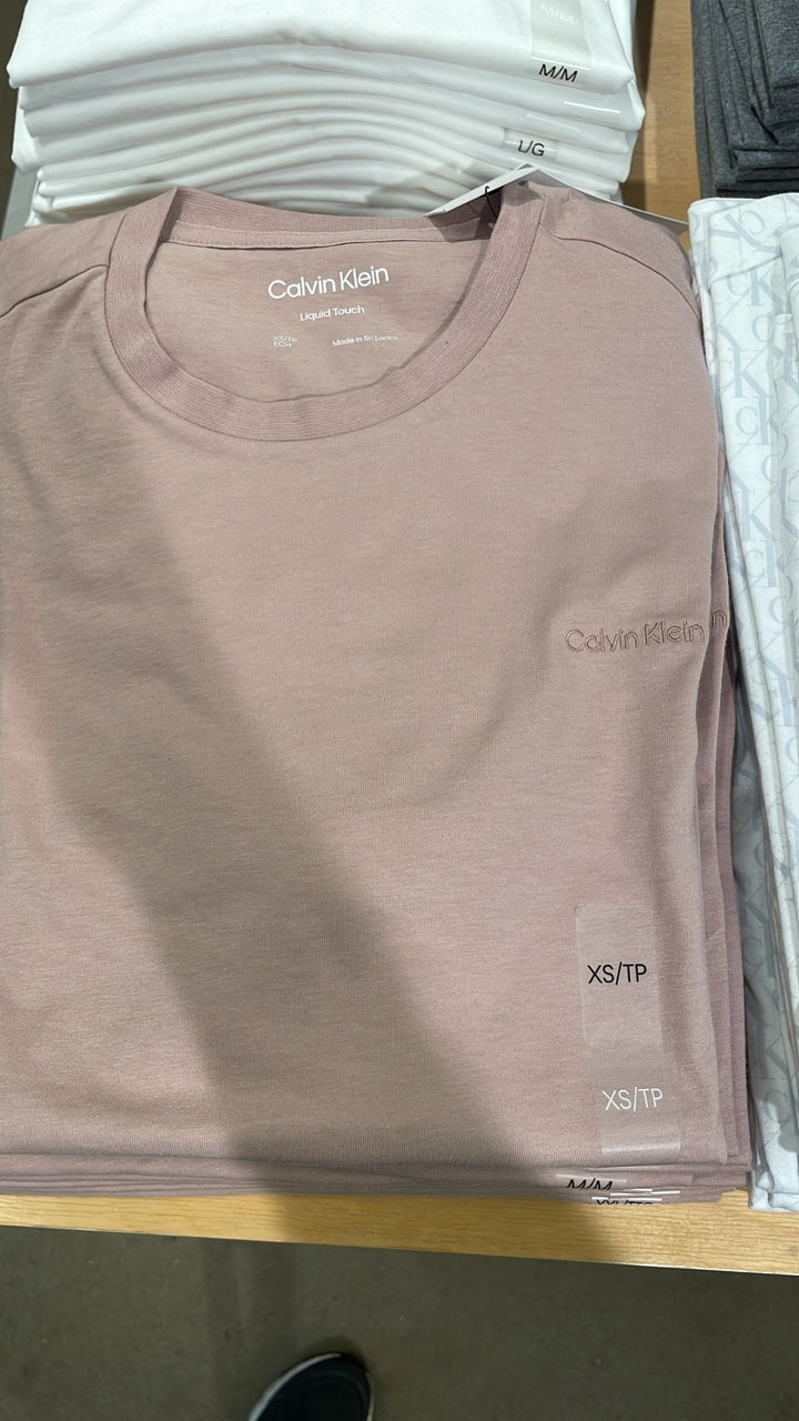 CK round Small side Logo Plain T-Shirt Light Rose