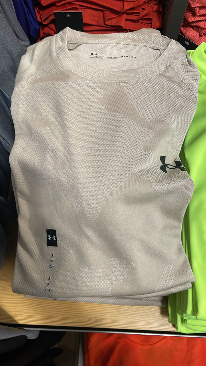 UA Round Neck Small Side Logo T-shirt Light Brown Camo