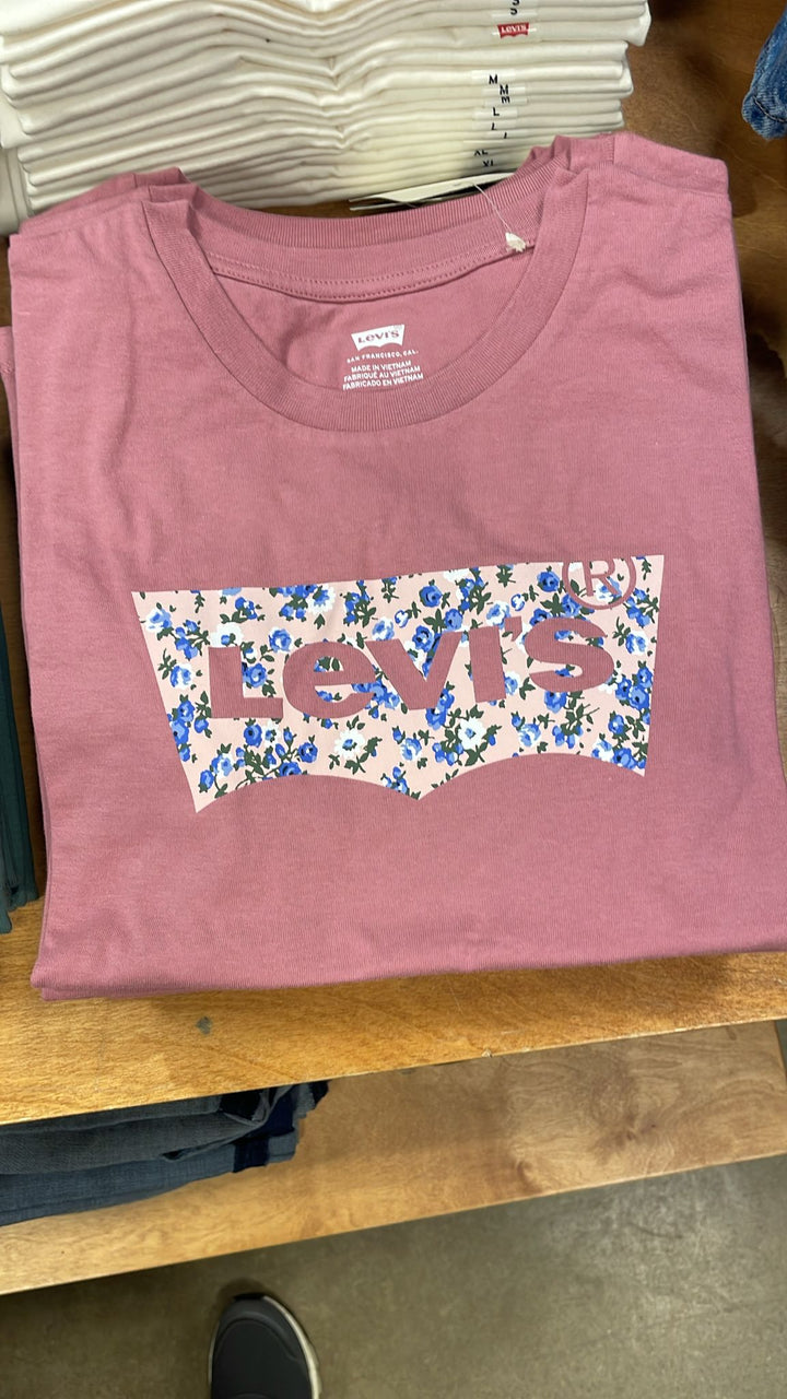 Levi's Big Logo & Flowers T-Shirt Rose