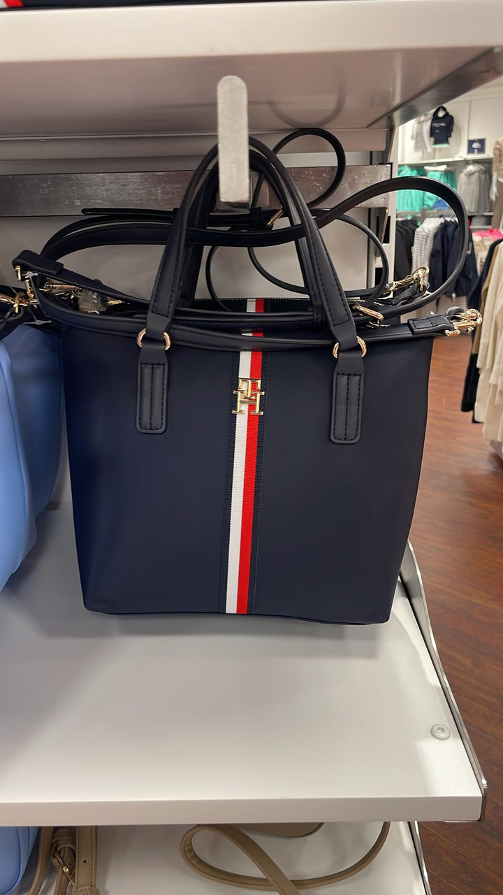 Tommy Hilfiger TH Logo Signature Tote Bag Dark Blue