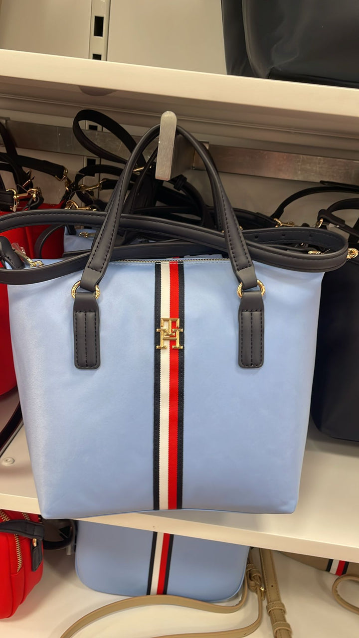 Tommy Hilfiger TH Logo Signature Tote Bag Light Blue