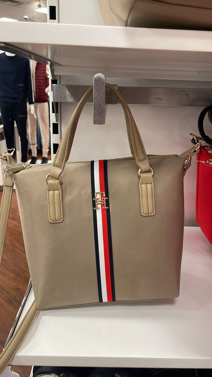 Tommy Hilfiger TH Logo Signature Tote Bag Beige