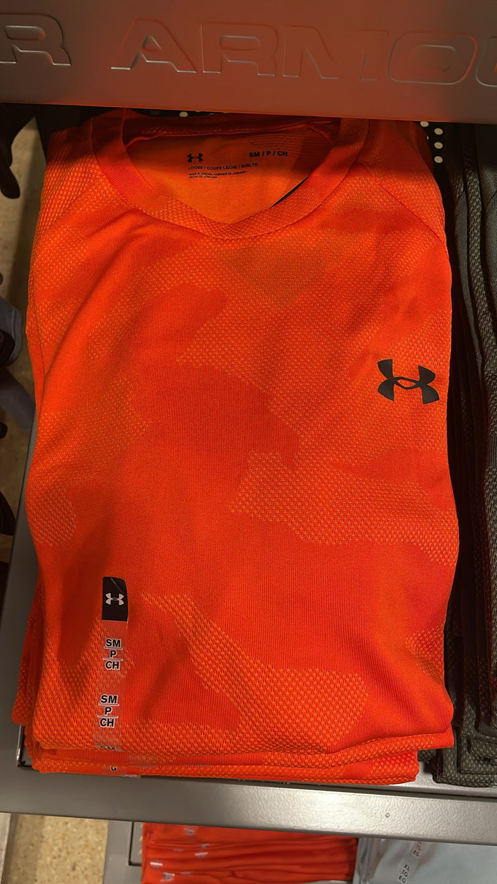 UA Round Neck Small Side Logo T-shirt Orange Camo
