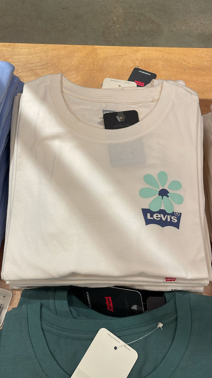 Levi's Side Logo & Flower T-Shirt Light White