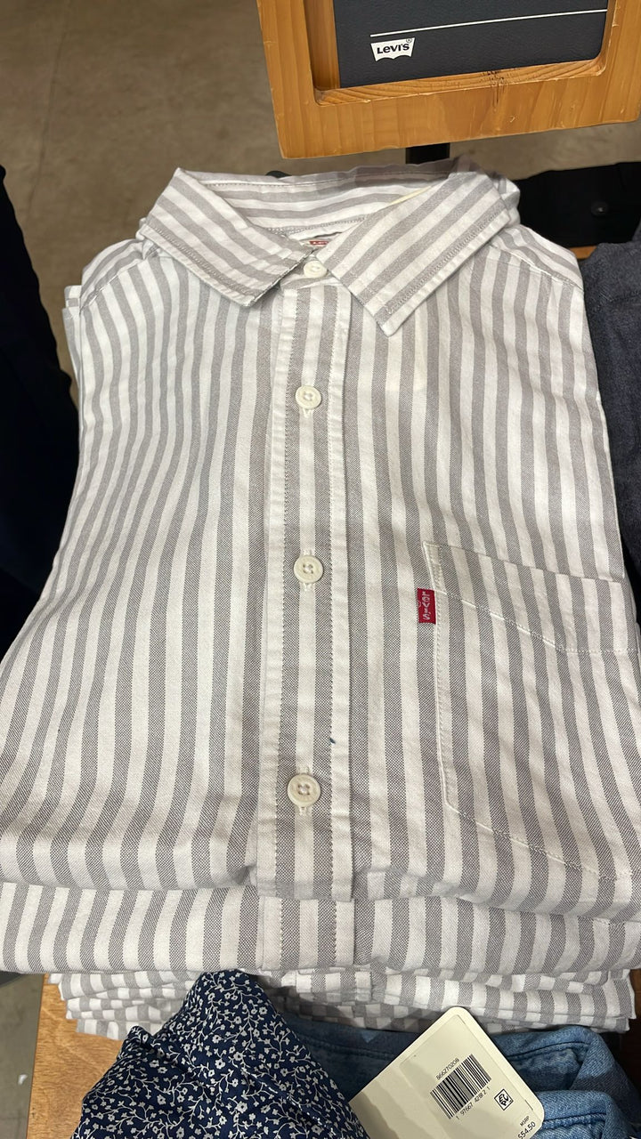 Levi's Short Sleeves Striped Shirt Grey