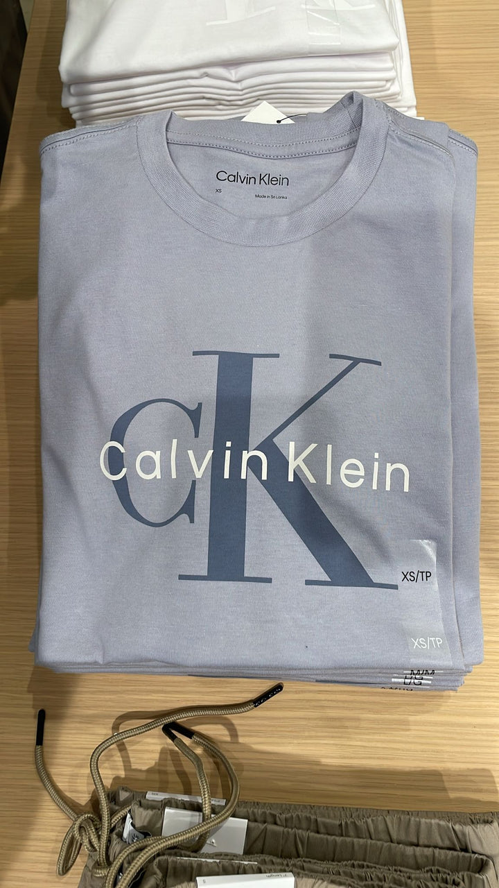 CK round Neck Big CK Logo T-Shirt sky Blue