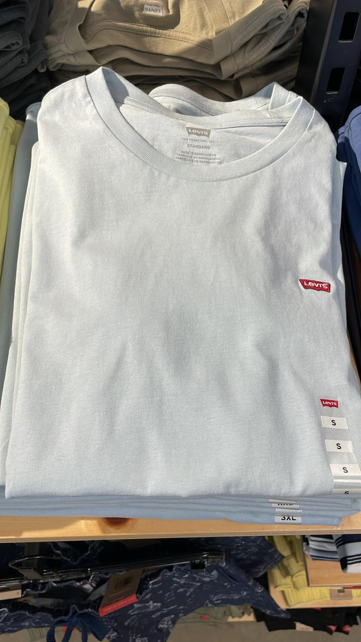 Levi's Round Neck Small Logo Plain T-shirt Light Blue