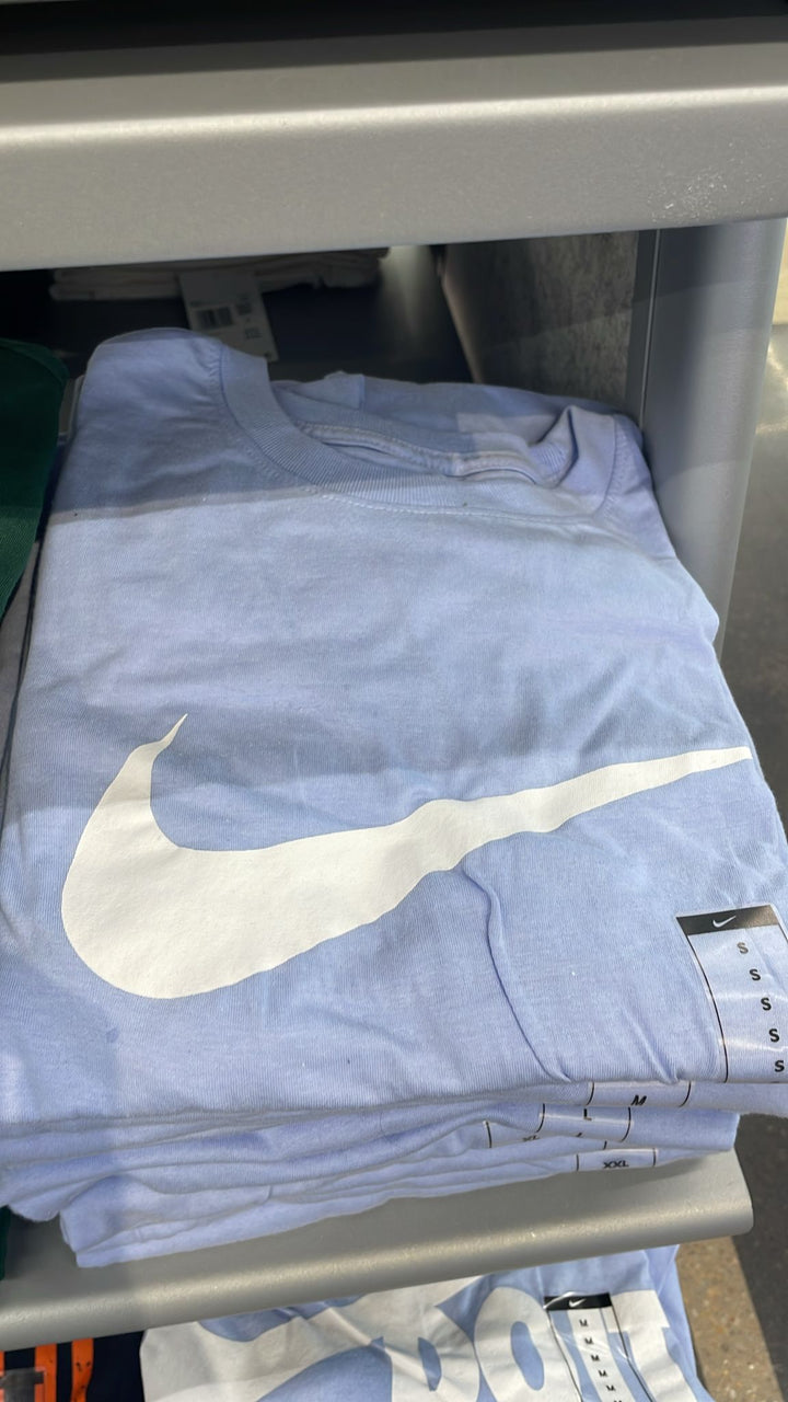 Nike Round Neck T-shirt Big Logo Light Blue