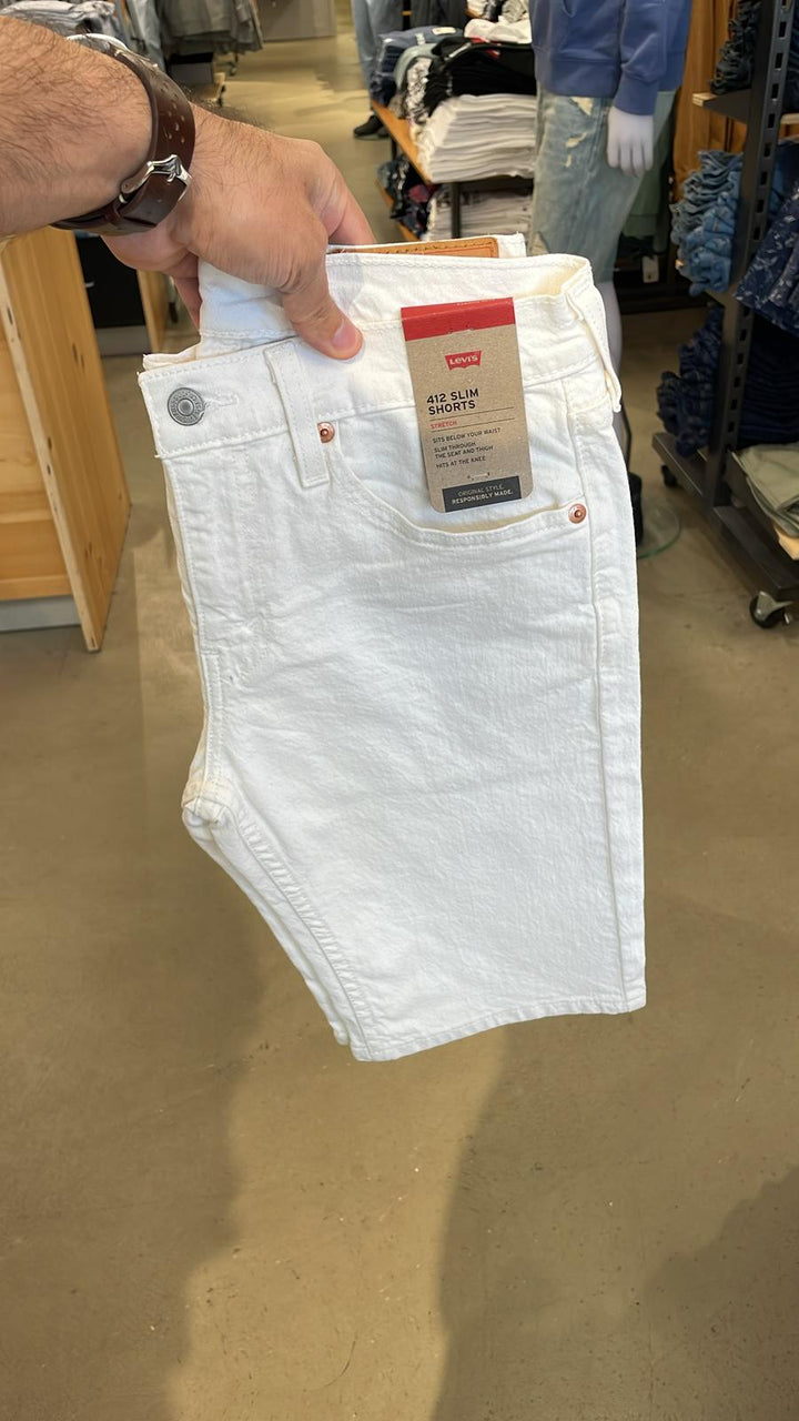 Levi's 412 Slim Fit Jeans Shorts White