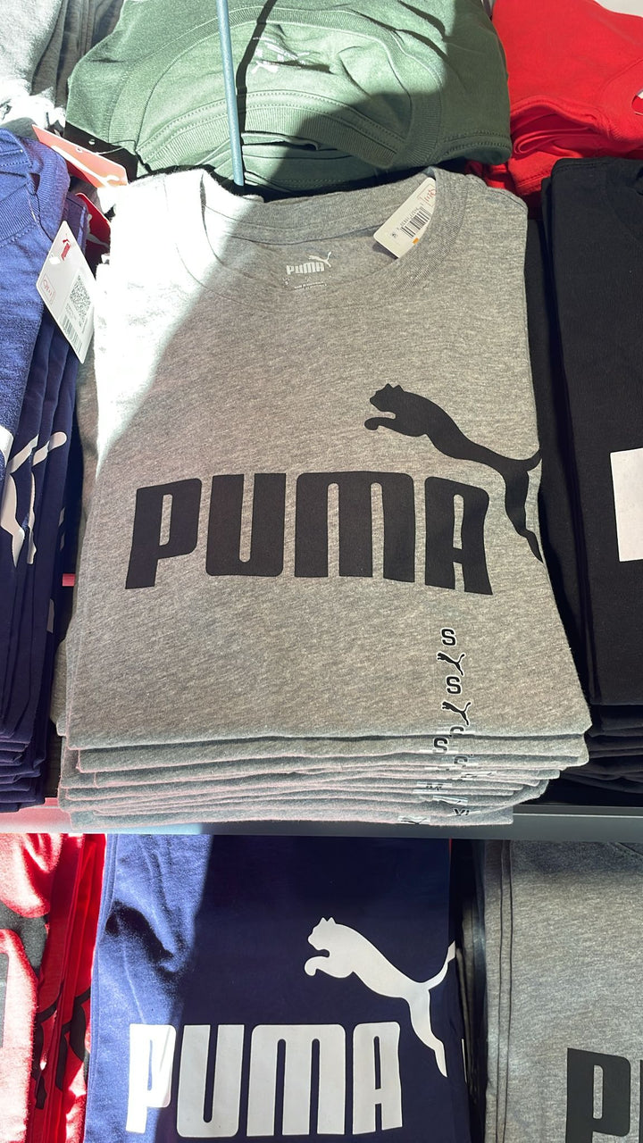 Puma Round Neck T-shirt Logo Grey
