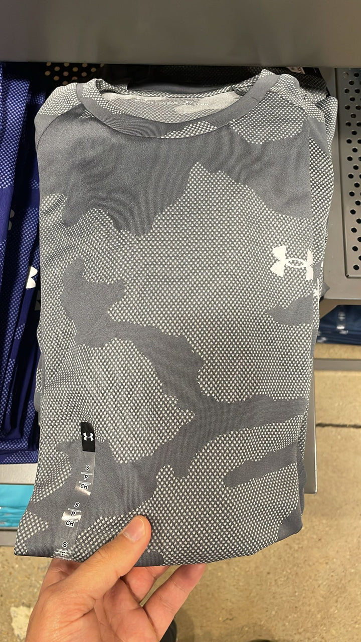 UA Round Neck Small Side Logo T-shirt Dark Grey Camo