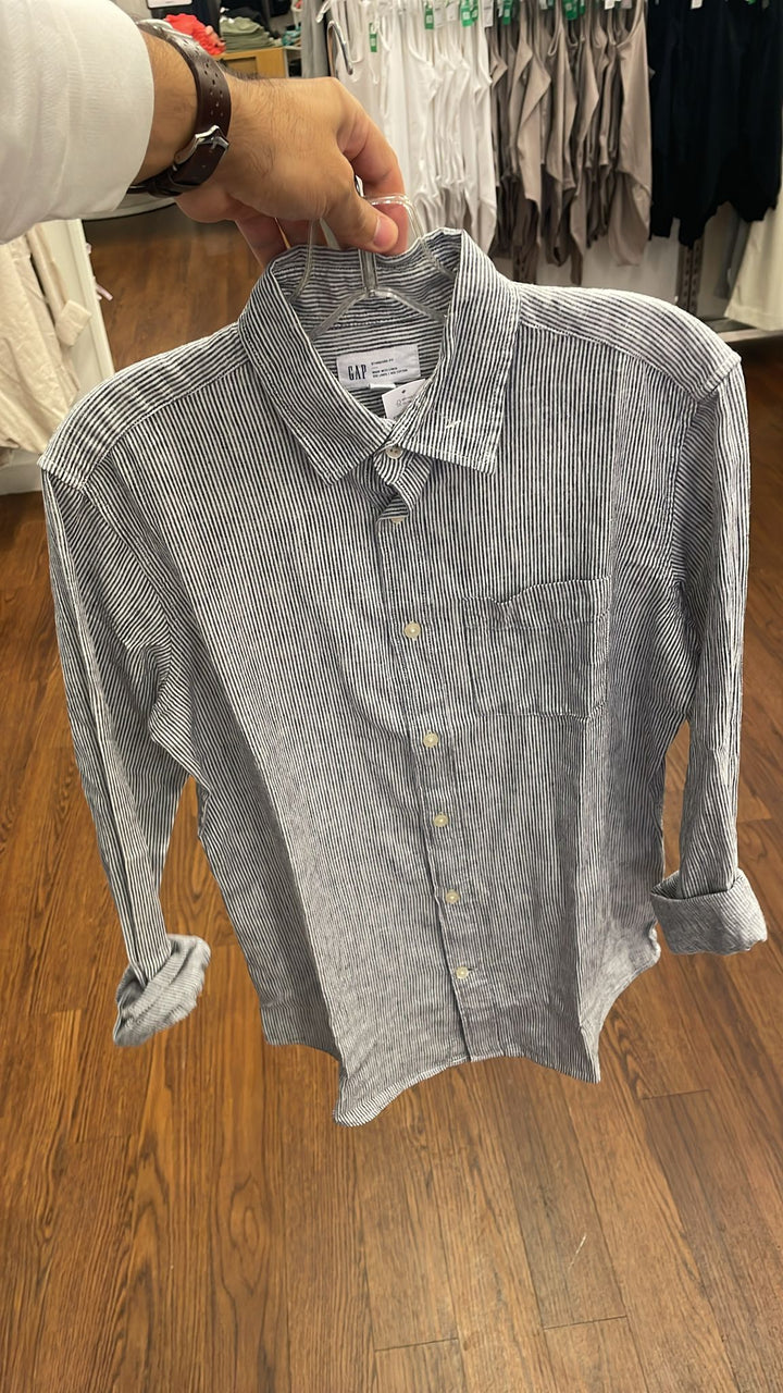 GAP Long Sleeves Striped Shirt Black & White