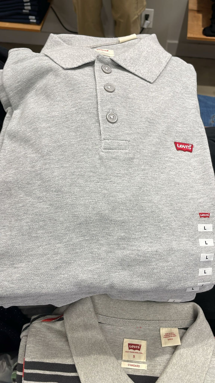 Levi's Polo Neck Small Logo T-shirt Grey