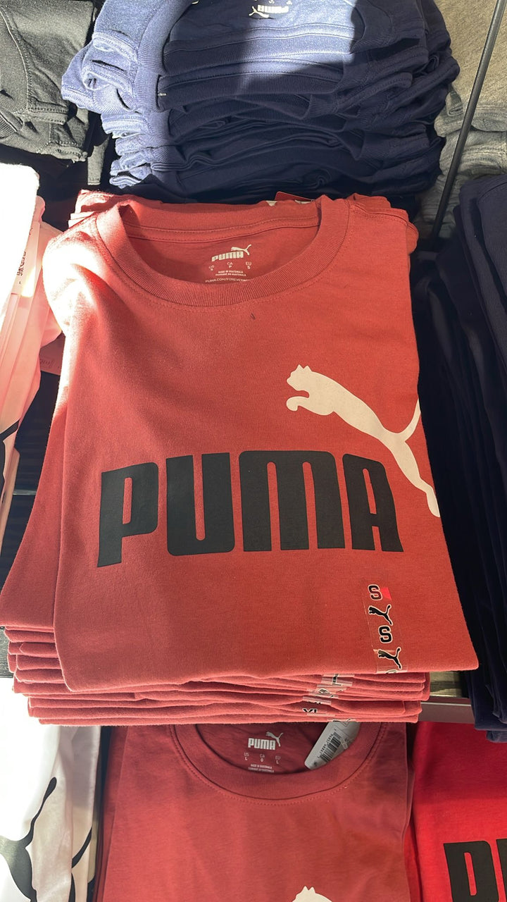 Puma Round Neck T-shirt Logo Orange