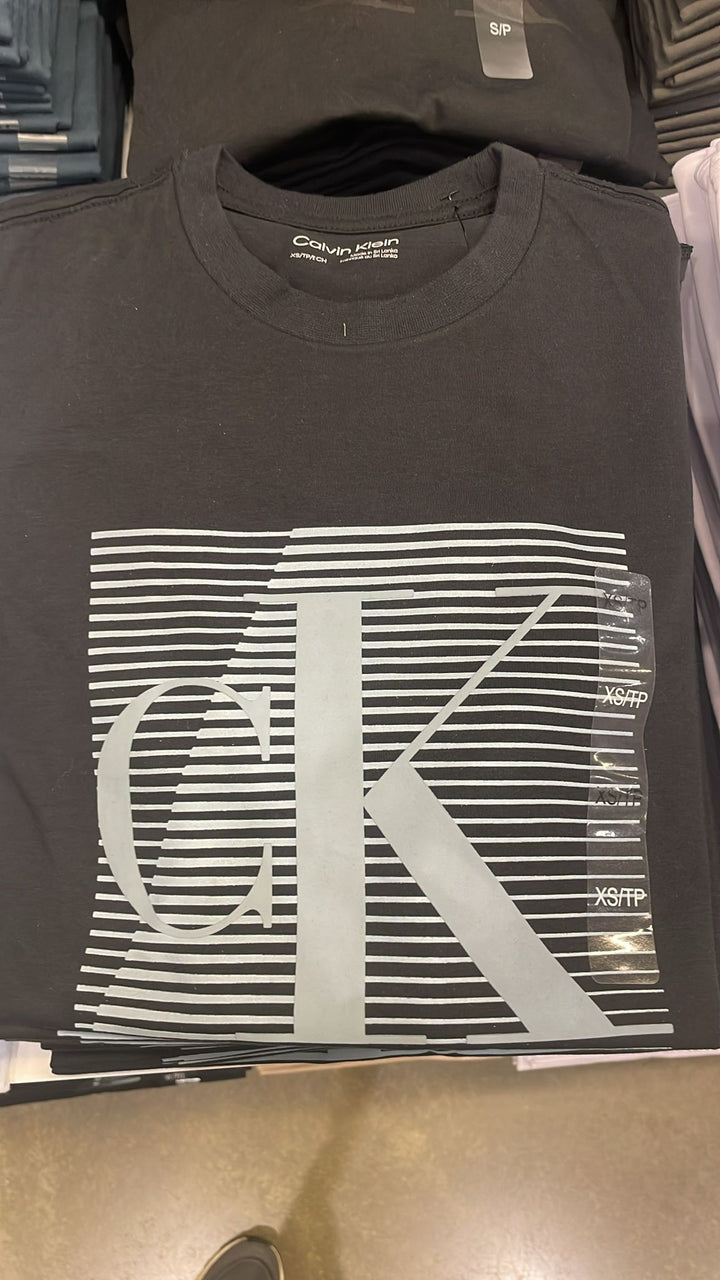 CK round Neck Big Square Logo T-Shirt Black
