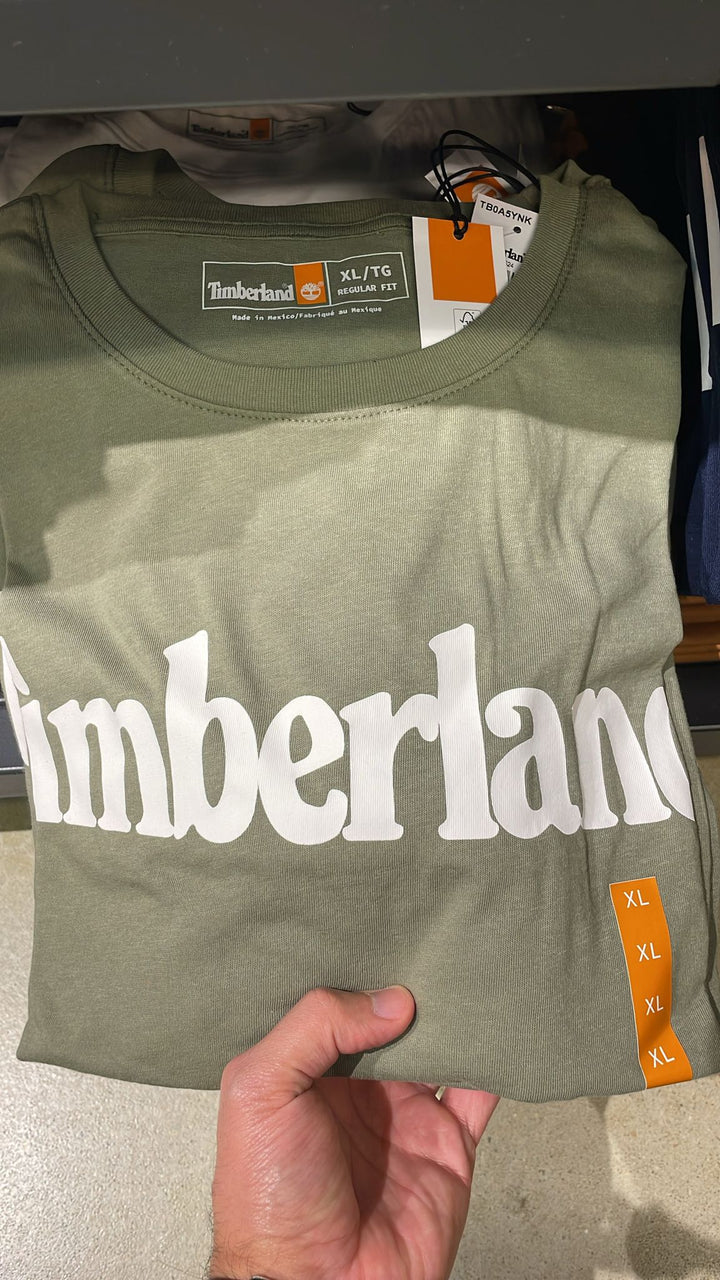 Timberland round Neck Linear Logo T-shirt Olive