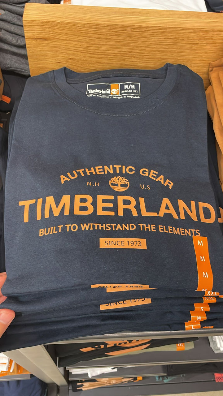 Timberland round Neck Linear Authentic Gear Logo T-shirt Dark Blue