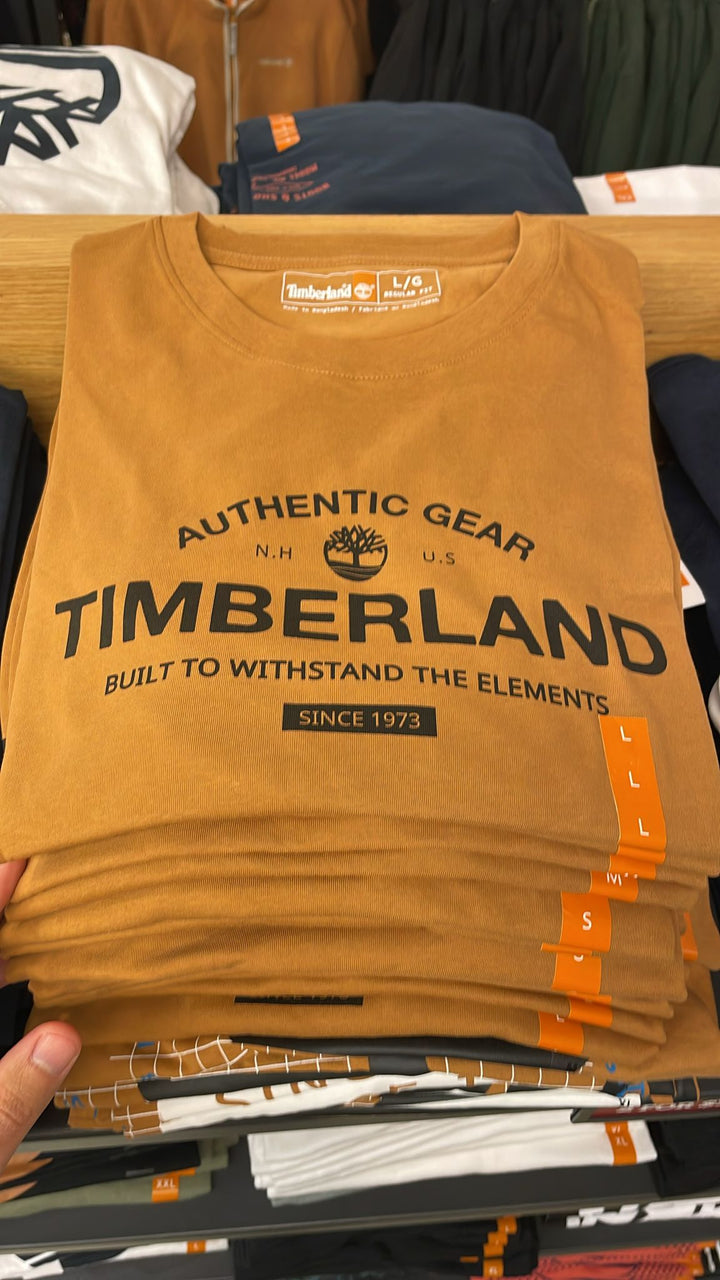 Timberland round Neck Linear Authentic Gear Logo T-shirt Orange