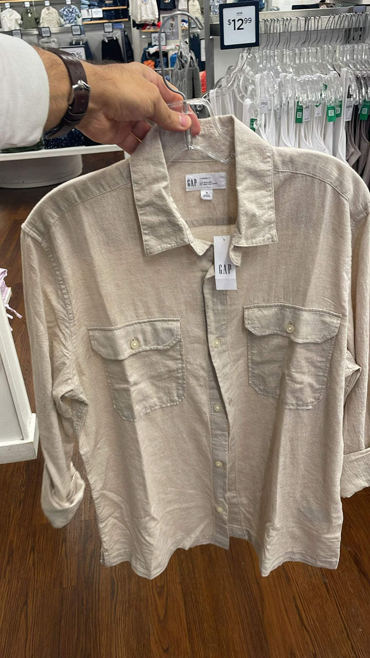 GAP Long Sleeves Shirt Beige