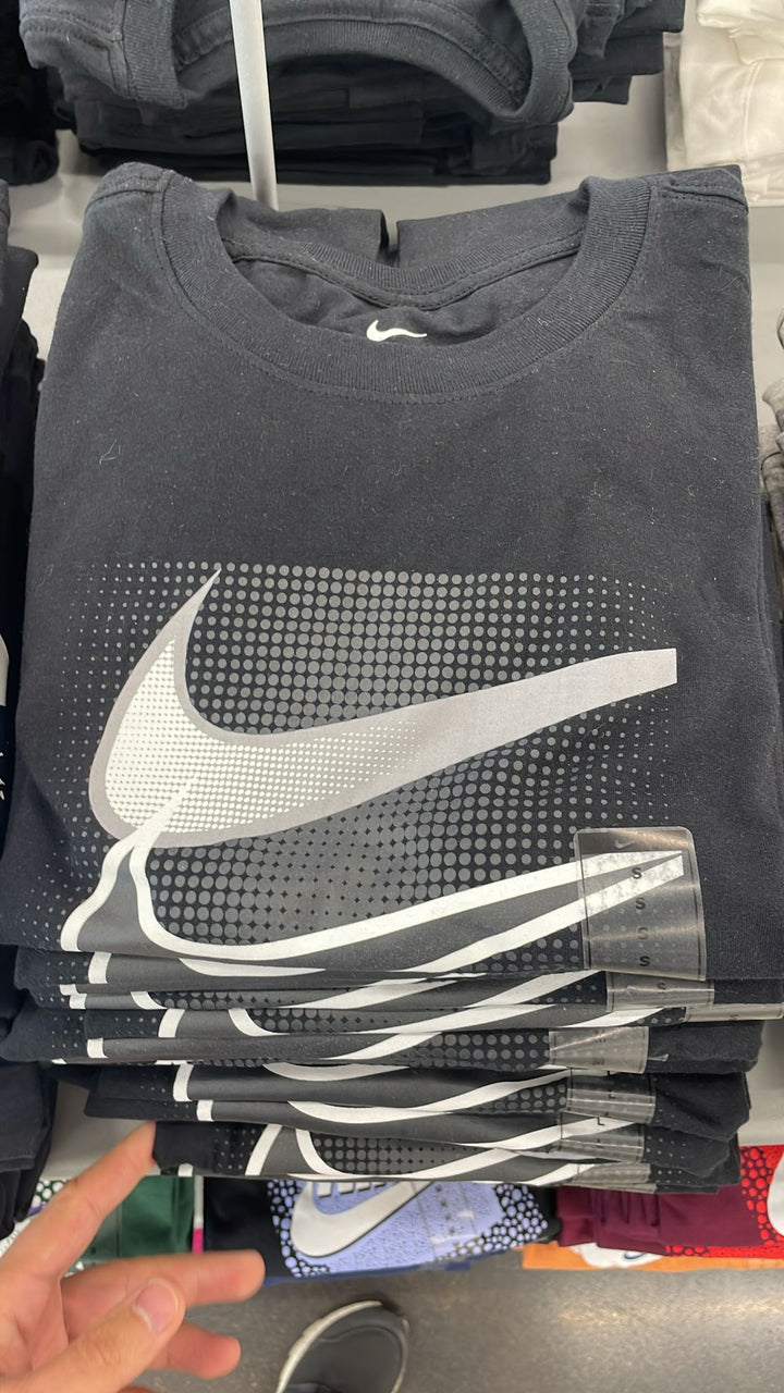 Nike Round Neck T-shirt Double Logo Black