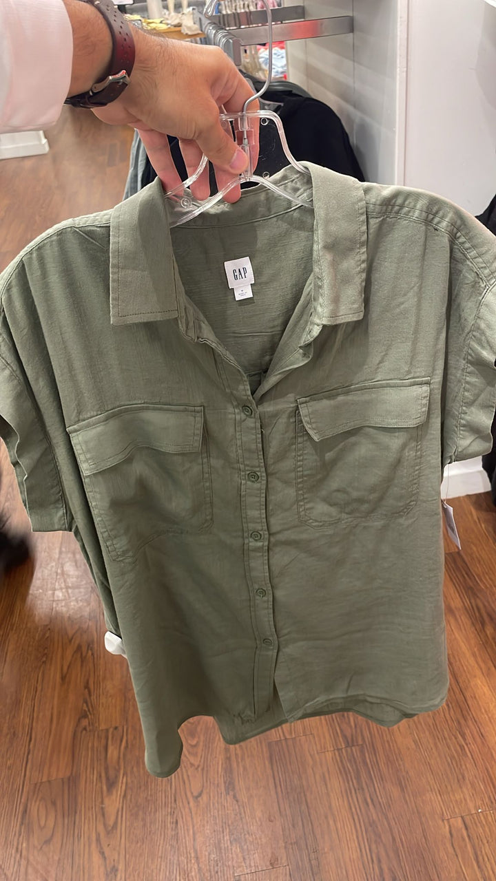GAP Short Sleeves Double Pocket Shirt Olive