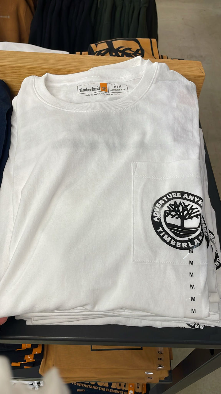 Timberland round Neck Pocket Logo T-shirt White