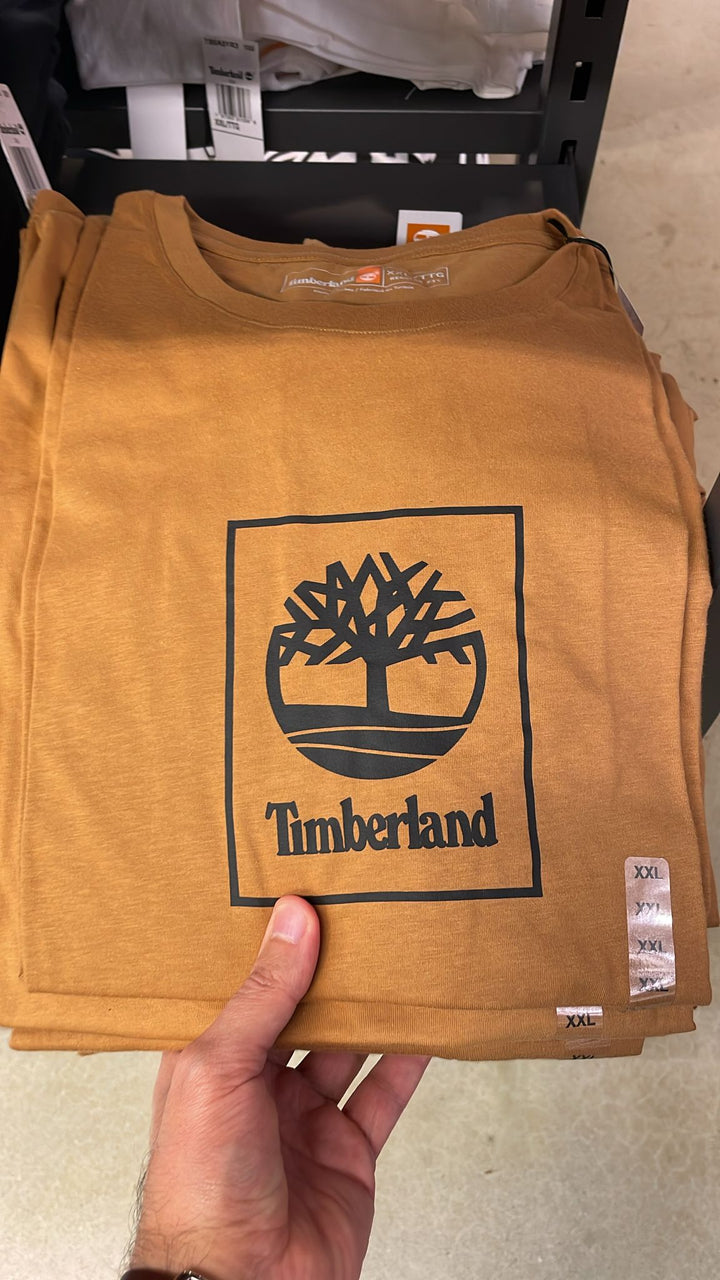 Timberland round Neck Front Stack Logo T-shirt Orange