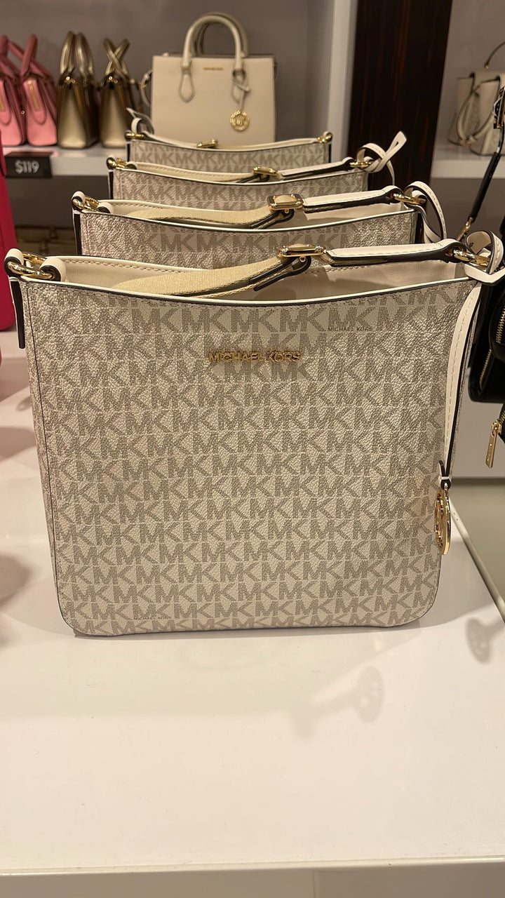 Michael Kors Messenger Saffiano Crossbody Bag Beige