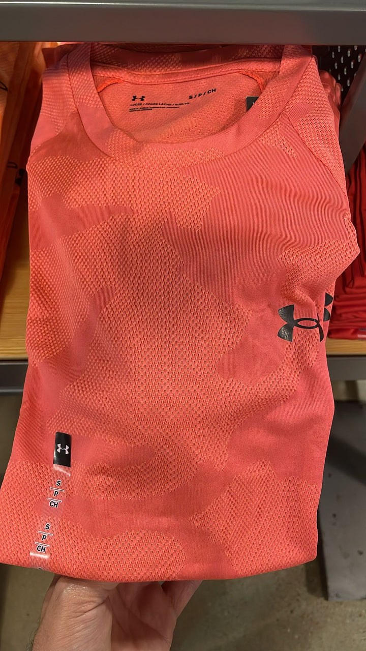 UA Round Neck Small Side Logo T-shirt Light Orange Camo