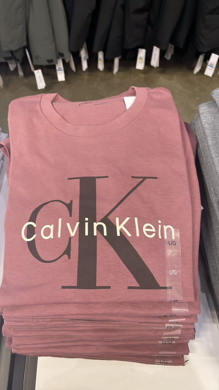 CK round Neck Big Logo T-Shirt Pink