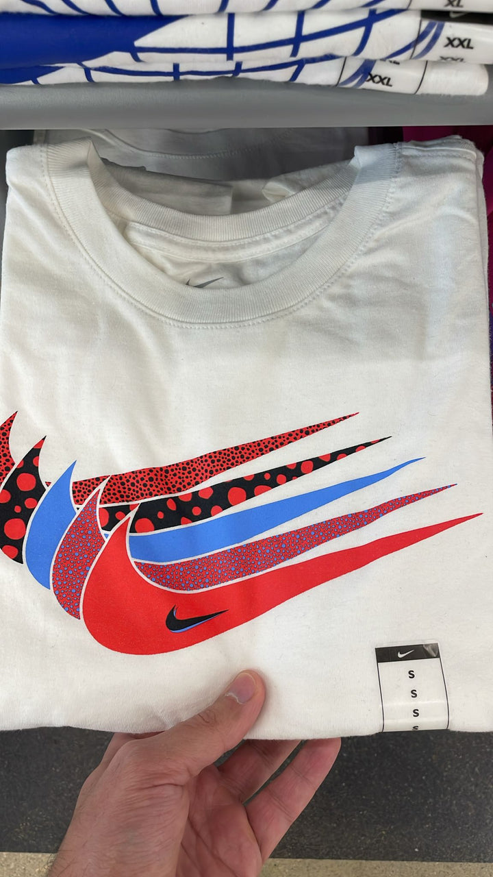 Nike Round Neck Big Multiple Logos T-shirt White