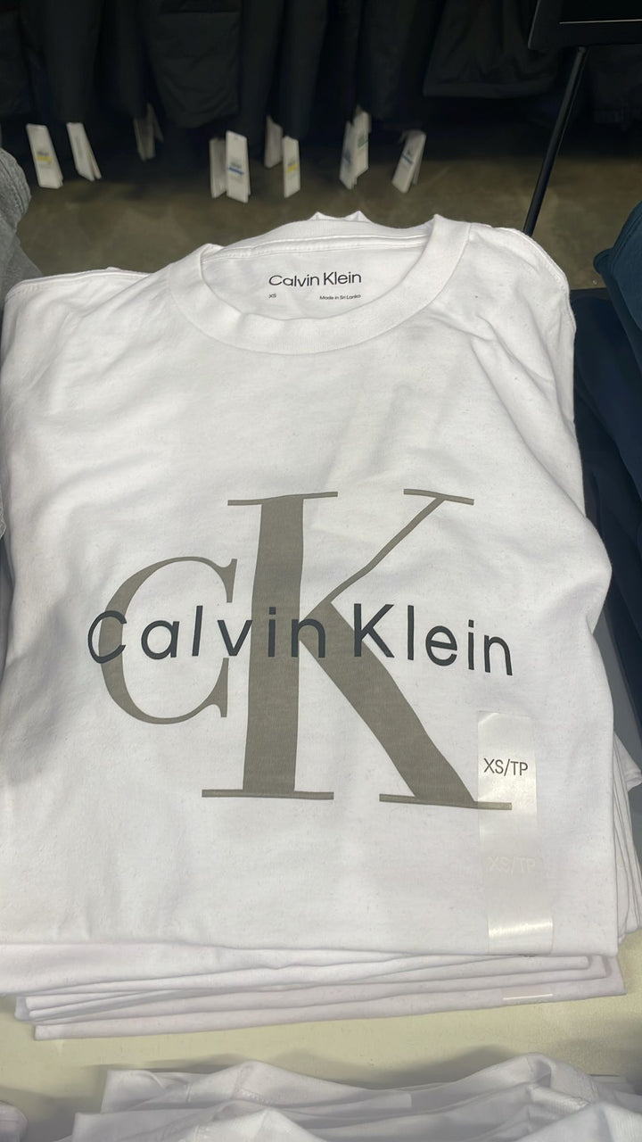 CK round Neck Big Brown Logo T-Shirt White