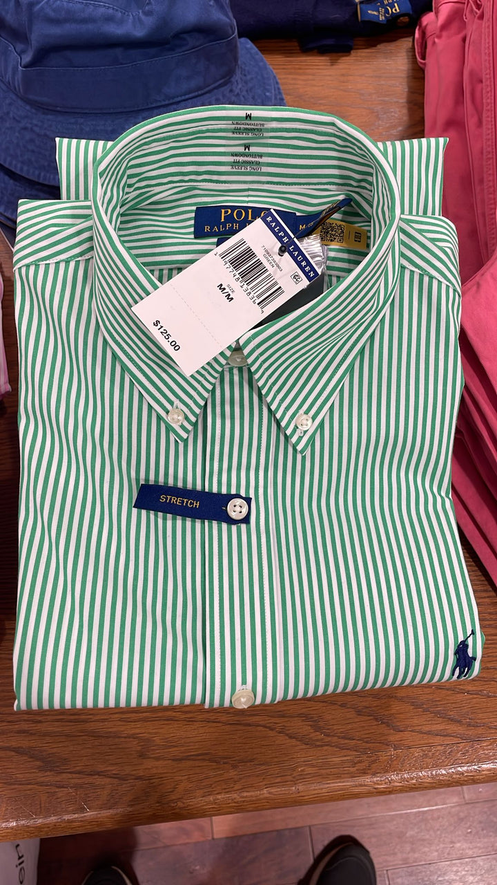 Ralphlauren Striped Shirt White & Green