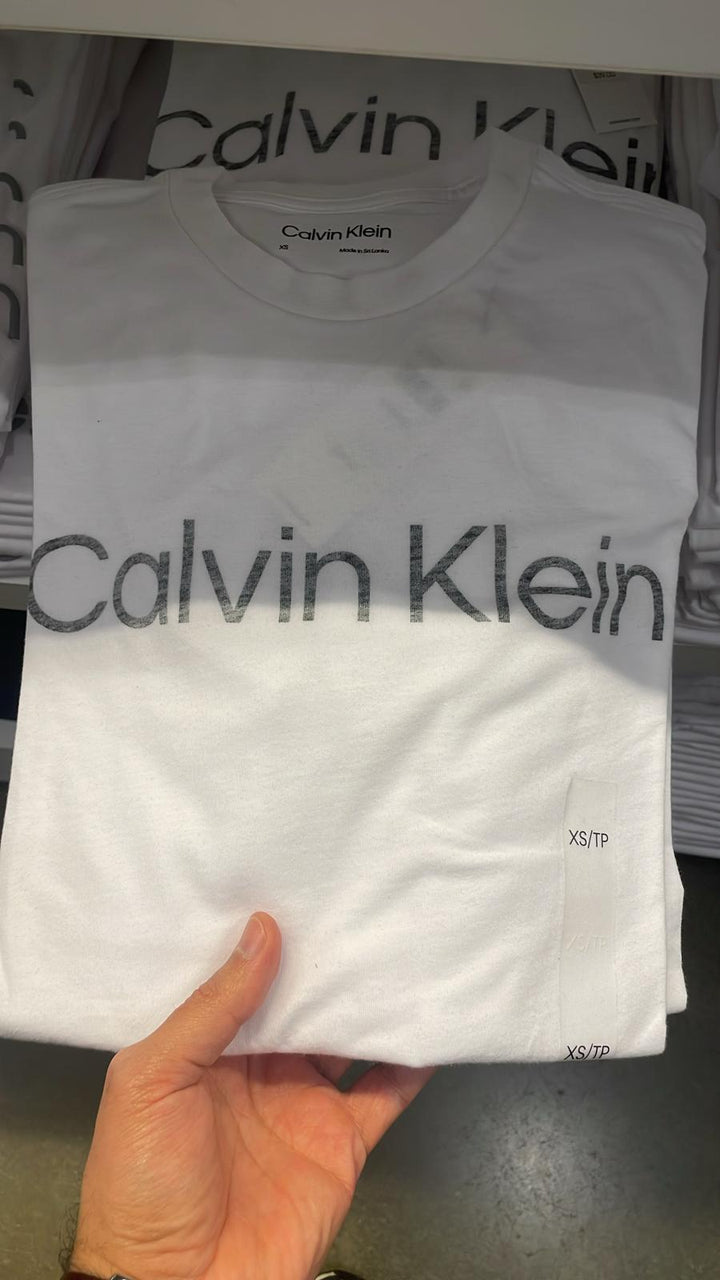CK round Neck Black Central Logo T-Shirt White
