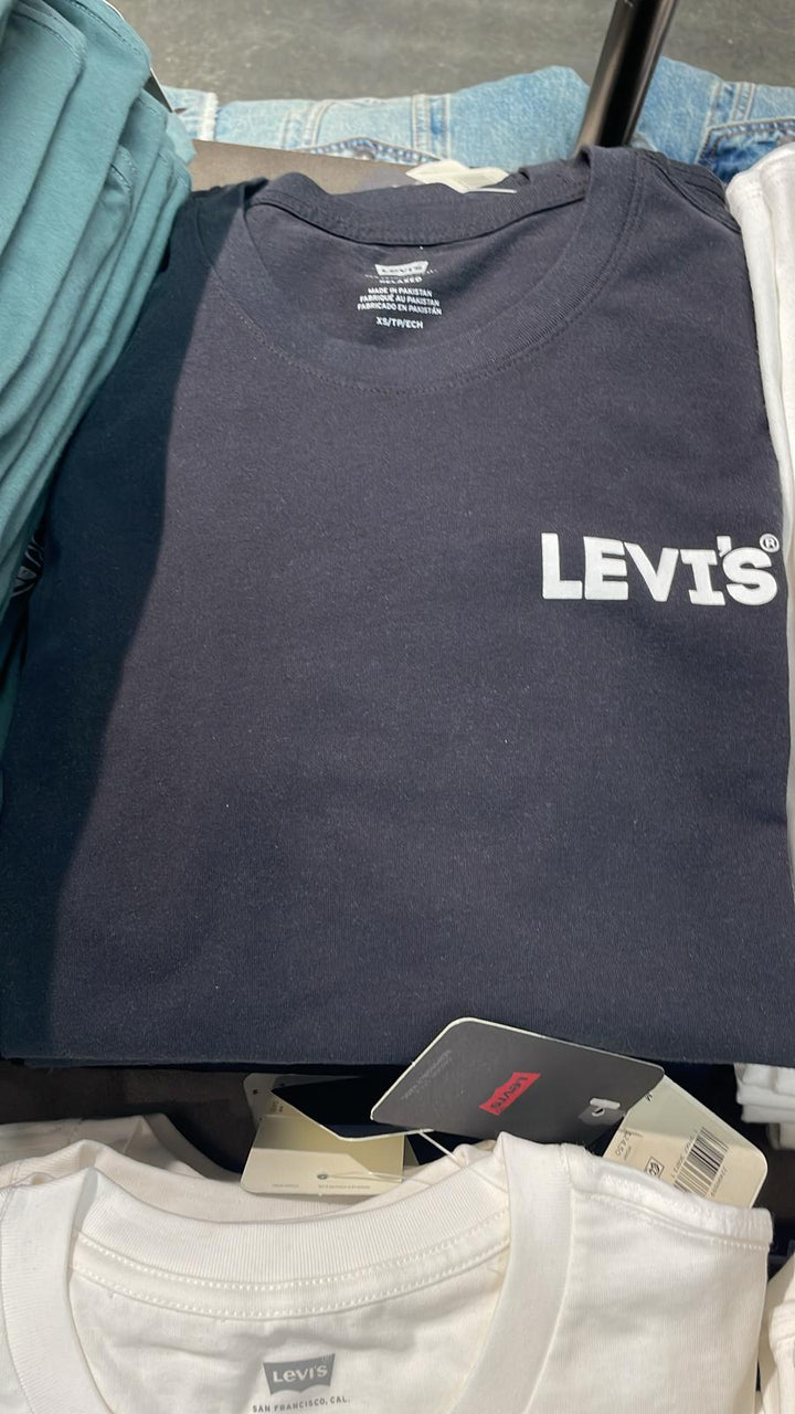 Levi's White Logo T-Shirt Navy